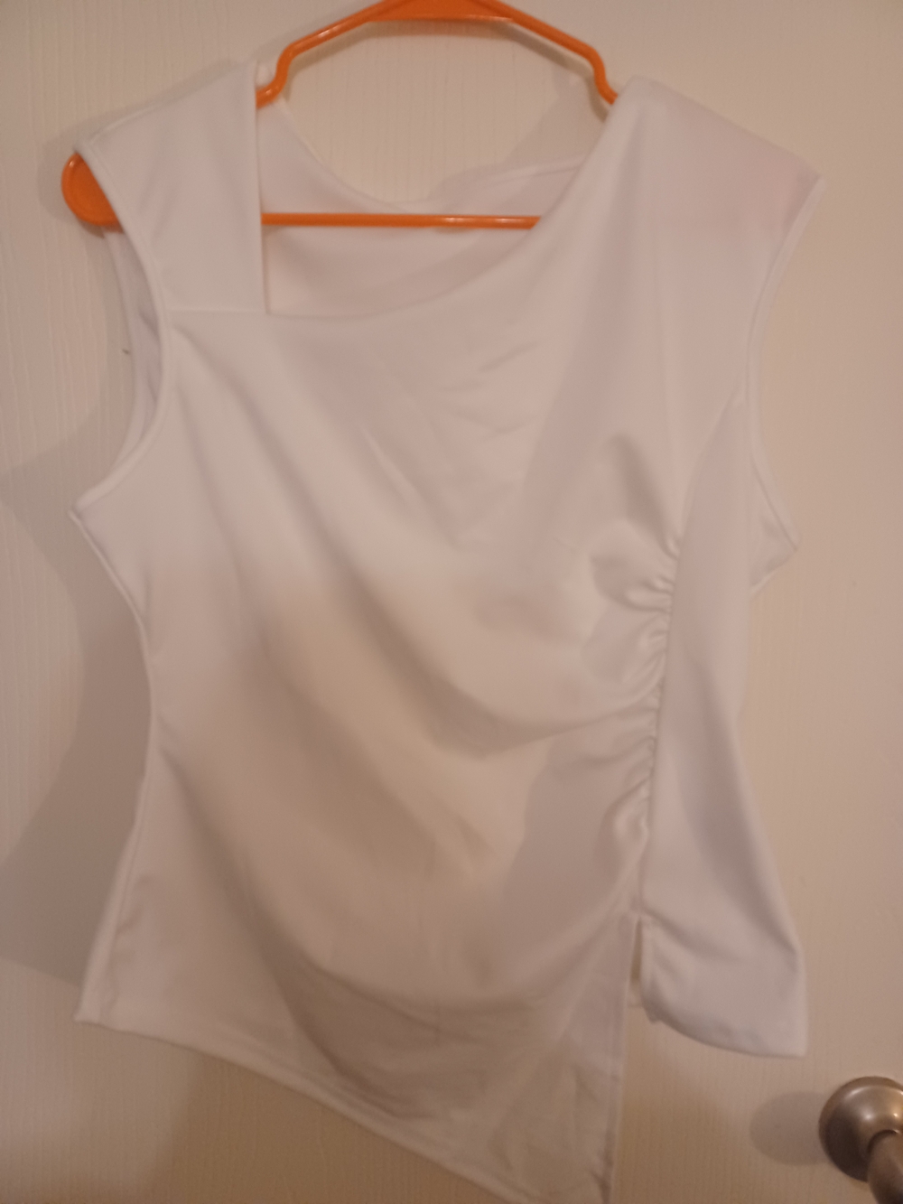 SHEIN White Sleeveless Asymmetric Tank Top Brand New